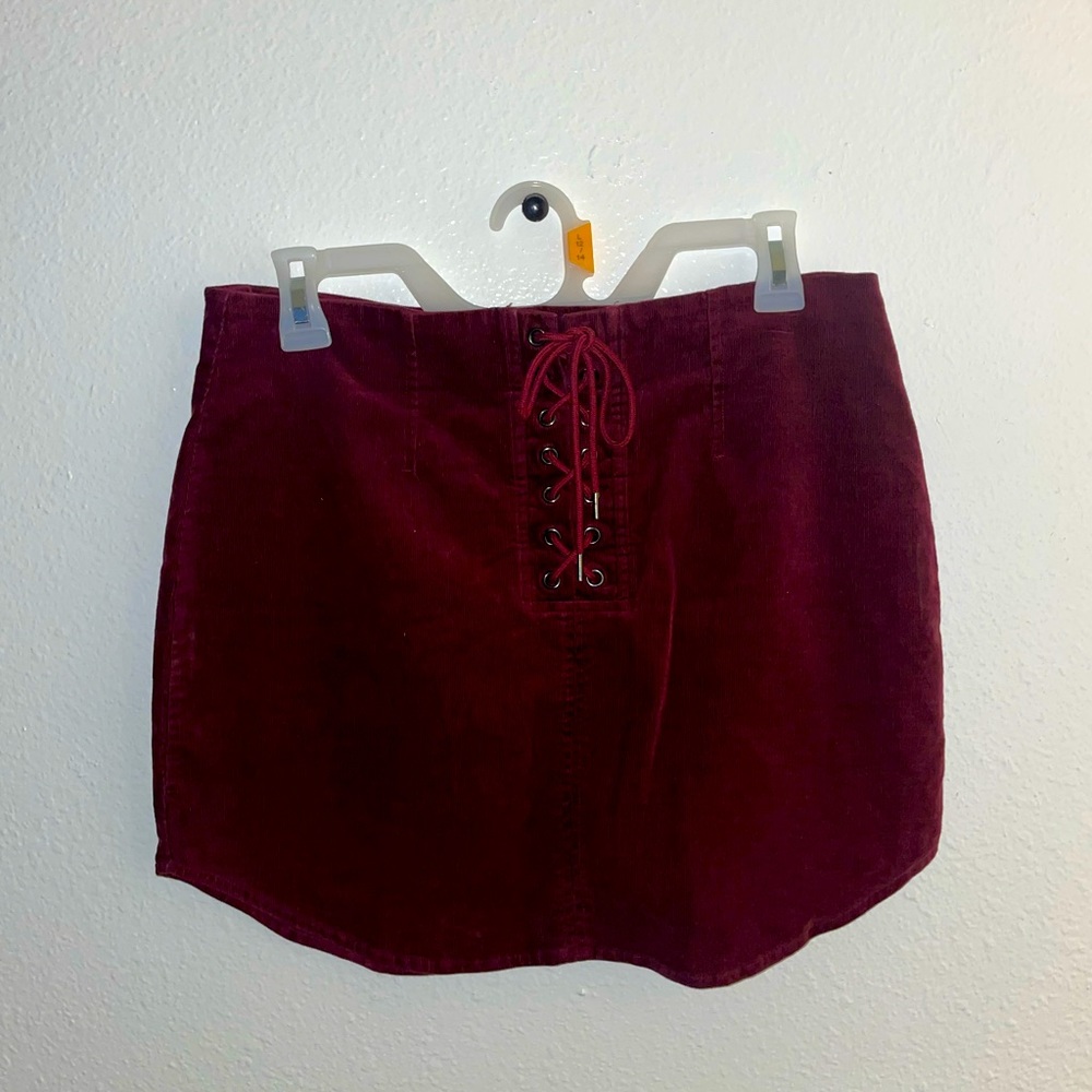 Red mini skirt